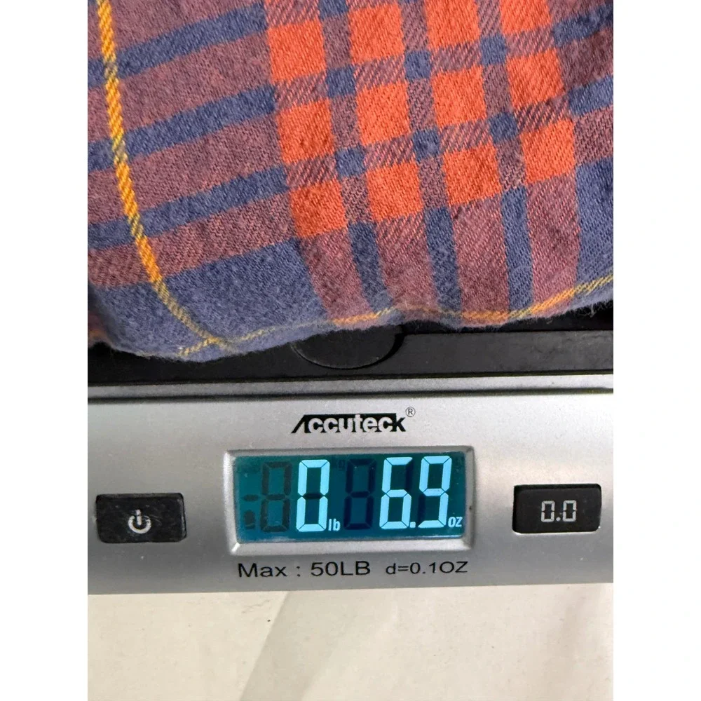 Hanna Andersson Flannel Shirt Kids Size 10 Orange Blue‎ Plaid Button Up
